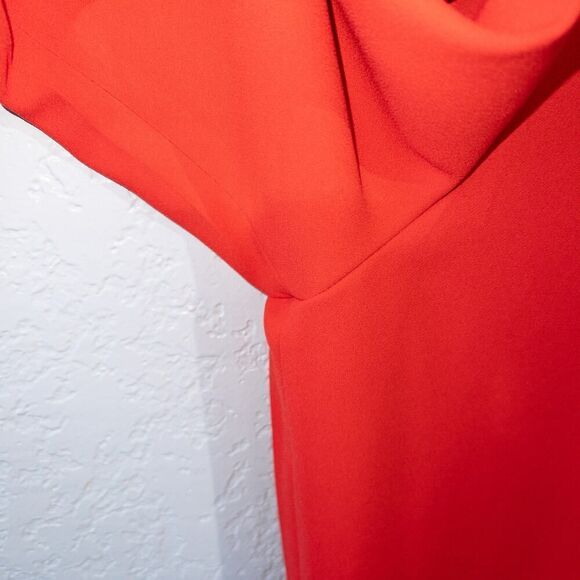 New J. Crew Bright‎ Cerise Red Ruffle Crape Jumpsuit Size 0 - Picture 5 of 13